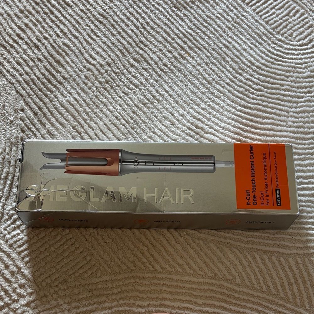 Glam Hair Automatic Curling Iron - Silver and Orange